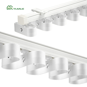 YIJIALE <span class=keywords><strong>Commande</strong></span> d'essai Rail de rideau robuste en aluminium à plis ondulés en forme de S pour fenêtre en baie avec glissières - Product Image 1