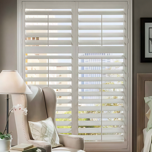 Volets persiennes sur mesure en bois pour intérieur, directement de Chine, volets en PVC pour fenêtres, livraison mondiale - Product Image 1