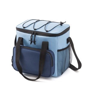 Neoprene Insulated Cooler Bag Portable Picnic Backpack Blue with Mesh Side Pocket All Seasons Use - Product Image 1