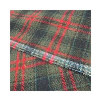 Tissu à carreaux mélangé 20% laine - Matière de revêtement en laine/polyester à carreaux tricolores pour vestes et manteaux d'hiver