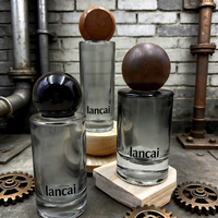 Flacon de parfum en verre borosilicate de 100 ml avec bâtonnets diffuseurs, bouchon à vis, couvercle hermétique et surface décorable