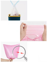 Bolsa con Cordón WANDA Modelo 001, Logotipo Impreso Personalizado, Multicolor, Biodegradable, Desechable, HDPE LDPE, Bolsa de Basura de Plástico para el Hogar