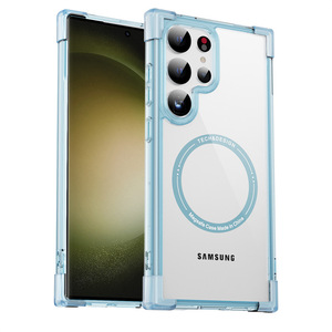 Per Samsung 24Ultra trasparente S23Ultra custodia magnetica per telefono cellulare con copertura protettiva Anti-caduta a quattro angoli <span class=keywords><strong>S22</strong></span> - Product Image 4