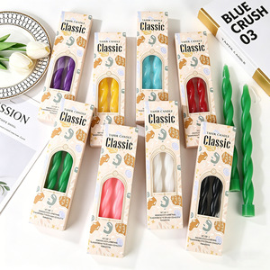 Bougies coniques à motif de fil ondulé, bougies spirales européennes colorées, décoration créative pour Noël, les fêtes et l'ambiance de la maison - Product Image 1