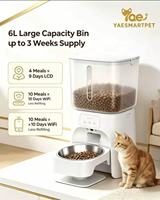 Distributeur automatique de nourriture pour chat 6L, ultra-grande capacité, détachable, étanche, enregistrement vocal, minuterie, gestion par application, acier inoxydable de qualité alimentaire