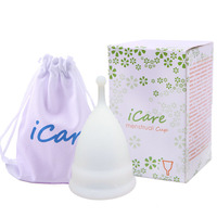 Copas menstruales orgánicas plegables de silicona médica 100% de 2 tamaños al por mayor Copas menstruales negras Copas menstruales para mujer