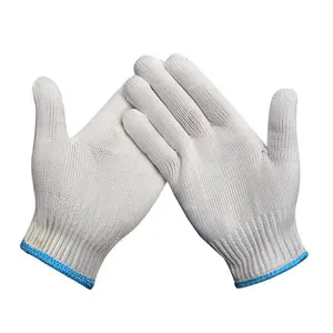 10 Gauge % 100 beyaz pamuk örme çalışma eldivenleri eldivenler