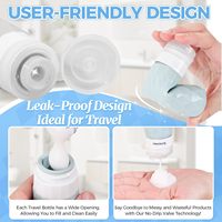 Kit de bouteilles de voyage en silicone rechargeables approuvées par la TSA, anti-fuite, 60 ml/90 ml, avec étui portable, ensemble de voyage écologique