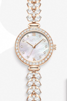 Montre à quartz pour femme, classique, de luxe, avec un ensemble de diamants, cadran rond, étanche, vente en gros OEM populaire