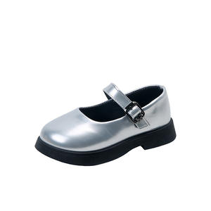 Zapatos de Vestir de Cuero para Niñas, Primavera-Otoño 2025, Nueva Moda, Estilo Princesa, Suela Suave, para Actuaciones Escolares, Forro de Cuero Sintético Plateado - Product Image 4