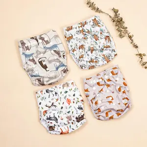 Happyflute可重复使用的布尿布覆盖麂皮布尿布双扣板一个尺寸可调女婴