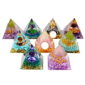 Esferas De Cristal Orgone Pirâmide Proteção Cristais Chakra Meditação Pirâmide Gerador De Energia Pedras De Cura Atrair Riqueza Sorte