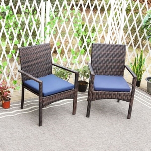 Chaises basses en rotin et osier pour l'extérieur, avec dossier en stock, design moderne à vendre - Product Image 6