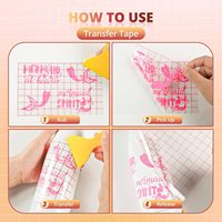 Cinta de Transferencia de Vinilo Transparente 12 x 50 Pies con Rejilla de Alineación, Cinta Adhesiva Acrílica para Letreros, Ventanas, Pegatinas y Enmascaramiento