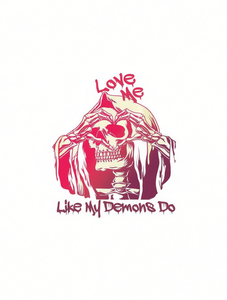 T-shirt Gotica da Donna Taglie Forti con Lettere Rosa e Teschio Rosso, Girocollo, Manica Corta, Vestibilità Ampia Casual, 100% Cotone - Product Image 1