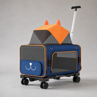 Sac de transport pour animaux YAOYUE PTB02C en Oxford 600D, 2-en-1, avec chariot en aluminium détachable et grande fenêtre en maille pour chiens et chats jusqu'à 7 kg