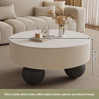 Table basse moderne ronde en pierre frittée, ensemble de tables basses pour salon, petit appartement, mobilier de maison