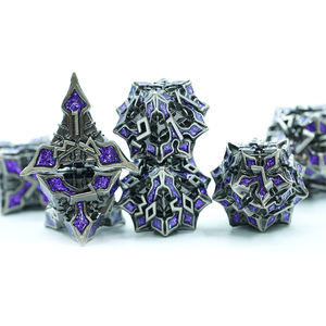 OEM 2024 новый дизайн DND набор многогранных <span class=keywords><strong>6</strong></span> 8 10 12 20-сторонних Металлических Кубиков для DND игры - Product Image 2