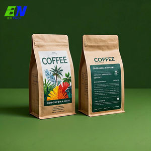 Emballage écologique en gros, 250g, vide, en papier kraft brun naturel, fond plat, résistant à l'humidité, haute barrière de lamination, pour pizza et salade - Product Image 3