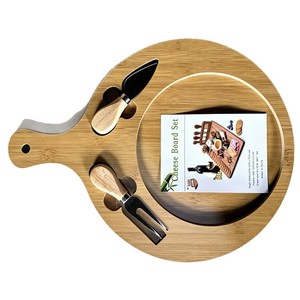 <b>Cheese</b> Board <b>Set</b> With <b>Knives</b> Bamboo Serving Tray For Home Kitchen <b>Cheese</b> Wine Pairing - Product Image 1