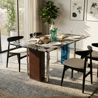Ensemble de table à manger moderne avec 4 chaises, table à manger rectangulaire avec chaises modernes pour la salle à manger intérieure, meubles de maison