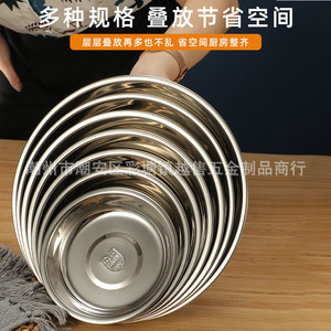 Stainless Steel Round Plate 304 Food Grade Hotel Restaurant Use Microwave Safe - Product Image 3