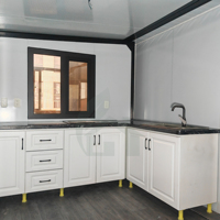 Maison préfabriquée de luxe mobile 2 ou 3 chambres, villa modulaire préfabriquée, maison conteneur extensible 20ft 40ft, personnalisable
