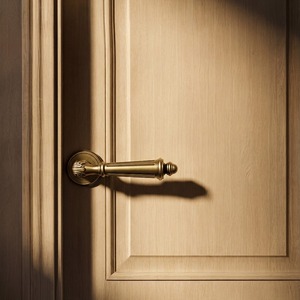 Manillas de Puerta en Bronce Cepillado con Diseño Simétrico para Entrada de Apartamentos, Hoteles y Habitaciones, Mecanismos de Cerradura con Palanca de Control y Barras de Tracción - Product Image 4