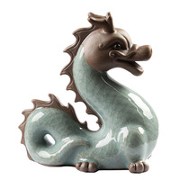 Figurine de thé en céramique Dragon, mascotte du zodiaque, ornement créatif porte-bonheur, accessoire de thé mignon en argile Yixing