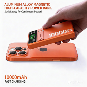 <span class=keywords><strong>Batterie</strong></span> externe magnétique sans fil 10000 mAh avec support, affichage numérique, charge rapide et format mince pour téléphone, montre, écouteurs – Essentiels de voyage - Product Image 6