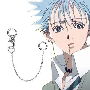Fake Piercing Lip Clip Pendiente <span class=keywords><strong>Anime</strong></span> <span class=keywords><strong>NANA</strong></span> Okazaki Shinichi Cosplay Punk Chain Linked Pendientes Bisagras Lip Ring Accesorios - Product Image 2