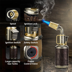 CIGARLOONG Allume-cigare de bureau en alliage rechargeable et résistant au vent de conception classique avec boîte-cadeau - Product Image 5