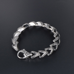 Pulsera de Acero de Titanio con Diseño de Espiga y Patrón Escalonado, Joyería Punk para Hombre CE246 - Product Image 3