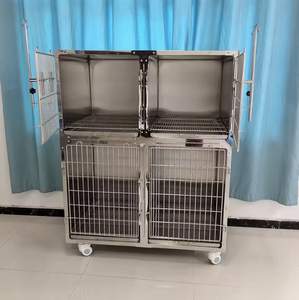 Wholesale Veterinary Products Double Tier Stainless Steel Vet Cage With Wheels For <strong>Dog</strong> Cat Isolation <strong>China</strong> Big <strong>Dog</strong> <strong>Kennel</strong> - Product Image 1