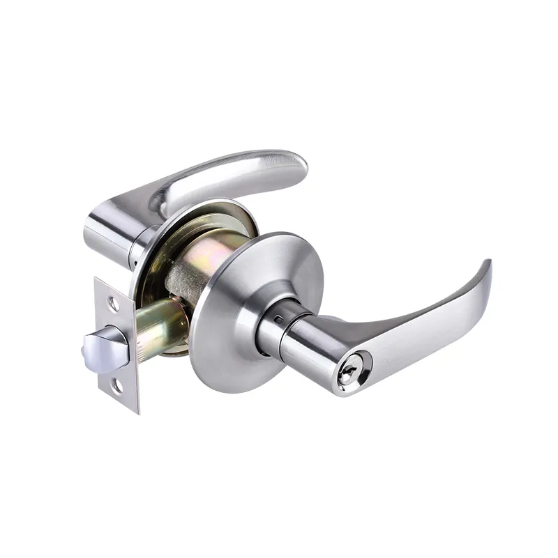 USA Canada market best cylindrical lever door lock satin nickel finish door lock guangdong hyh hardware knob handle lockset