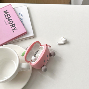 Dễ Thương Đổ Xô Sang Trọng Mật Ong Đào Silicone Cho <span class=keywords><strong>Apple</strong></span> Airpods Pro 2 3 4 Trường Hợp Tai Nghe Bìa Ngồi Nụ Cười Mặt Phim Hoạt Hình Cao Su Tai Nghe - Product Image 4