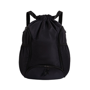 Multi-Functional <b>Drawstring</b> <b>Backpack</b> With Zipper Pockets For Basketball Football Helmet Storage Waterproof Sports Bag Unisex - Product Image 5