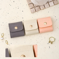 Yy Mini Sac de Voyage Organisateur de Bijoux, Fermeture à Bouton, Doublure en Similicuir - Sac de Rangement Portable en Fibre pour Bagues et Boucles d'Oreilles, Sac Enroulable en Velours