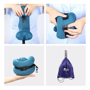Almohada de viaje portátil con forma de U de espuma viscoelástica Bear Flying, 28x26x14cm, para adultos, color azul lago - Product Image 3