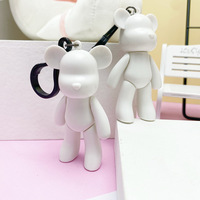 Mengda ours porte-clés pendentif Monochrome ours pendentif Arts et artisanat en gros personnalisé étudiant cartable pendentif cadeau Keychans