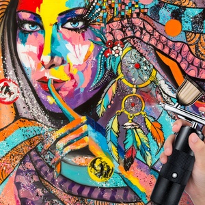 Kit aérographe portable rechargeable USB pour barbier, tatouages, cheveux, ongles, maquillage, pistolet pulvérisateur sans fil à injection d'oxygène - Product Image 6