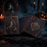 Cartes à jouer d'Halloween personnalisées avec motifs cachés UV fluorescents, impression de code QR individuel disponible sur les deux côtés