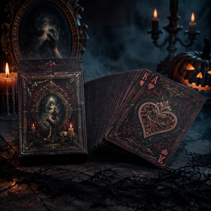 Cartes à jouer d'Halloween personnalisées avec motifs cachés UV fluorescents, impression <span class=keywords><strong>de</strong></span> code QR individuel disponible sur les deux côtés - Product Image 2