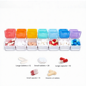 Boîte de rappel de médicaments intelligente avec alarme, 7 jours, 28 compartiments, distributeur de médicaments pour personnes âgées, pour éviter les doses manquantes - Product Image 1