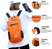 Sac à dos de randonnée pliable en polyester imperméable de grande capacité 20-37L, léger, pour le sport, le camping, les pique-niques en plein air