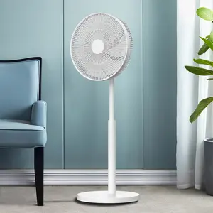 RUNAL Black White 12 14 Inch DC Rechargeable Battery Operated Remote Control Cooling Pedestal Tower Floor Standing Up Fan