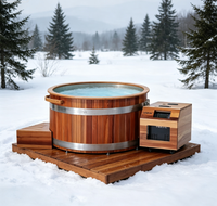 Baignoire ovale en bois pour bain froid, bain de glace en cèdre rouge pour athlètes, spa extérieur