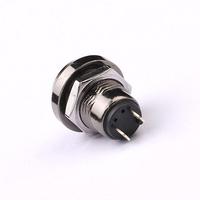 Sakelar Tekan TOOWEI Factory ON OFF 12mm Logam Hitam Mengkilap Normal Terbuka Momentary Tahan Air Ip67