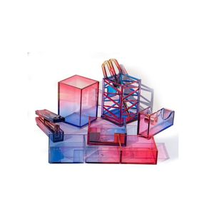 Juego de grapadora acrílica de arcoíris <span class=keywords><strong>para</strong></span> oficina, escuela y hogar, con dispensador de <span class=keywords><strong>cinta</strong></span> grapadora, soporte <span class=keywords><strong>para</strong></span> bolígrafo, caja removedora de notas - Product Image 6