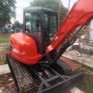 Mini-excavatrice sur chenilles hydraulique d'occasion U55-4, 5,47 tonnes, modèle 2023, avec cabine et lame de bulldozer, orange - Product Image 1